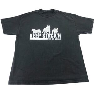 KSBW LARGE Black Keep Stack'n Bully Wear Tee T-Shirt Short Sleeve Crew Neck